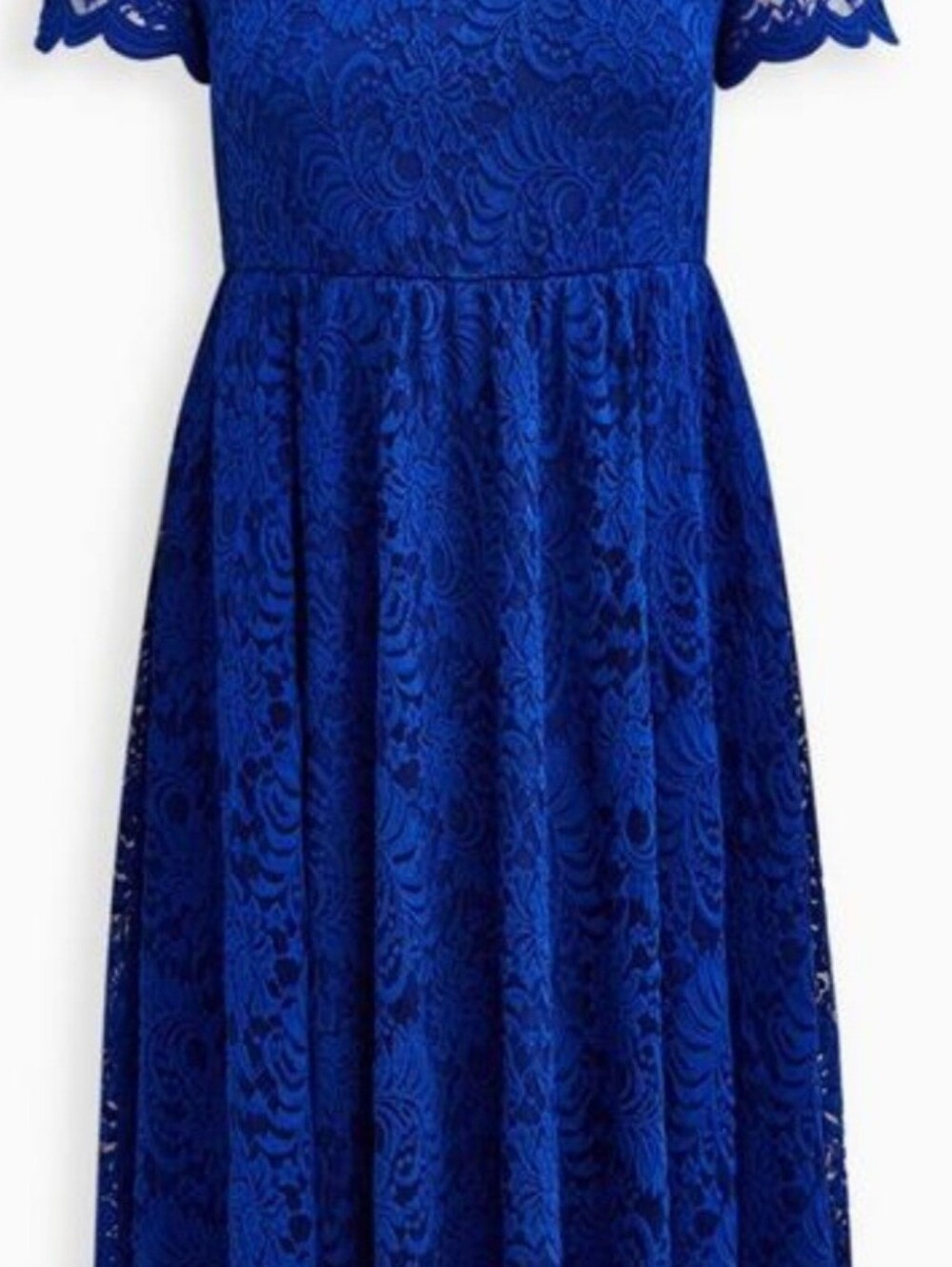 torrid Royal Blue Lace Fit-and-Flare Midi Dress - Picture 5 of 9